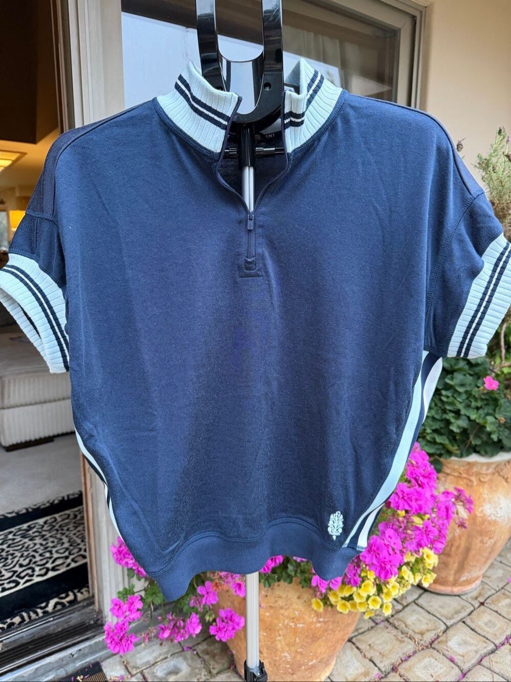 Free People Movement navy blue quarter zip
